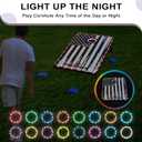 LED Cornhole Set, 3 x 2ft / 4 x2 ft Cornhole Board Game Set, Corn Hole Outdoor Game, Multi-Design with Light-Up Border, 8 Bean Bags, Carrying Case for Backyard, Beach, Lawn