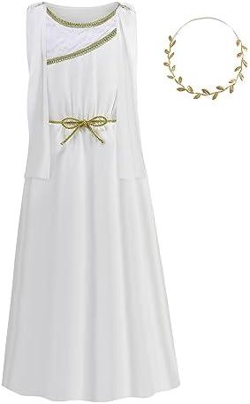 LMYOVE Greek Goddess Costume Girls, Kids Goddess Halloween Costume Party Dress Up Anthena Costume, Large
