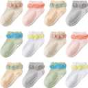 Aroveea Non Slip Grip Ankle Baby Socks 12 Pack for Toddler Boys and Girls Kids Infant Baby Cute Cotton Socks