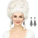 Bettecos Platinum Blonde Wig for Women 18th Century Colonial Style Costume Blond Beehive Wigs fits Renaissance Queen Cosplay Halloween Party (Platinum Blonde)