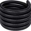Pond Tubing 3/4' 20ft - Black Corrugated Flexible PVC Hose, Kinkproof & Strong for Garden Ponds, Waterfall Sump Pump