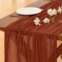 Socomi 3pcs Terracotta Valentine's Day Cheesecloth Table Runner Boho Rustic Gauze 120 inch 10FT Cheese Cloth Runner for Wedding Party Baby Shower Birthday Home Decor Holiday Decorations