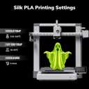 AMOLEN PLA 3D Printer Filament Silk PLA Filament 1.75mm Silk Filament Pack Black/Red Copper/Purple/Neon Green 3D Printing Filament Bundle for Holiday 3D Printing, 200gX 4 Spools