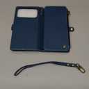 Defencase for iPhone 17 Pro Max Case Wallet with RFID Blocking Card Holder for Women and Men, Fashion PU Leather Magnetic Snap Flip Zipper Strap Wallet Phone Case for iPhone 17 Pro Max 6.9", Dark Blue