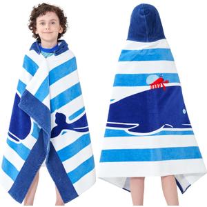 Kids Bath Towels, Kids Towel Girls Boys Hooded Beach,Bathroom,Pool Swim Towels 30 50 INCH Large Size Ultra Absorbent Cute Cartoon Animal Full Vitality 100% Cotton Wearable Wrap for Child