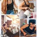 Air Curvey 4 Pack Tank Top for Women Basic Undershirt Tanks Sleeveless Casual Shirts Soft Seamless Layering Tops (Black, L)