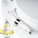 Bidet Attachment for Toilet, Scented Bidet with Fragrance Spray, Self Cleaning and Retractable Bidet Sprayer with Adjustable Pressure, Frontal & Rear Wash Non Electric Bidet for Toilet Seat (Lemon)