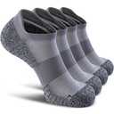 SITOISBE No Show Sports Compression Running Socks for Men Women Circulation 3-pairs, Low Cut Cushioned Socks Moisture Wicking Arch Support for Planter Faciatis Golf Exercise, Gray, X-Large