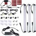 Litever Under Cabinet LED Light Bar Kits Plug in 3 pcs 12 inches Light Bars per Set Warm White 3000K 20W 1000 Lumen Dimmable for Kitchen Cabinets Counters Bookcases (3 Bars Kit-3000K)