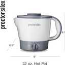 Proctor Silex 32oz Adjustable Temperature Hot Pot, Electric Kettle for Tea, Boiling Water, Cooking Ramen, Noodles and Soup, PFAS-Free Nonstick Coating, White (48507MN)