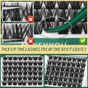 Lash Clusters 96pcs Individual Lashes Y02 D Curl 10-18MIX Cluster Lashes KEYYOU Volume Wispy Lash Extension Soft&Comfortable Easy DIY at Home(Y02,D-10-18MIX)