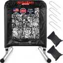 Heavy-Duty 9 Hole Pro Style Baseball & Softball Pitching Net with Strike Zone Target - Adjustable Portable Design for Training, Includes 4 Stakes & 2 Sandbags（Black Pro