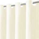 Inhousolu No Hook Waffle Weave Shower Curtain with Removable Snap in Fabric Liner Set for Bathroom, 230 GSM Heavy Duty Weighted Hem, Water Repellent Washable Bath Curtains, 72 x 78 Inch, Ivory