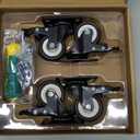 2" Caster Wheels Set of 4 - Heavy Duty Swivel Plate Casters with No Noise Locking, Wheels for Furniture, Cart, Workbench