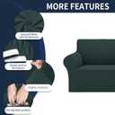 Cupuamon 2025 New Stretch Loveseat Sofa Slipcovers Couch Cover for 2 Cushion Furniture Protector Sofa Covers with Elastic Bottom Jacquard Fabric Small Checks for Pets, Kids - Hunter