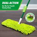 Libman 18" 2-Sided Microfiber Dust Mop, Double Sided Dry Wet Mops for Floor Cleaning, Hardwood, Laminate, Tile Cleaner, 360 Degree Swivel Head, 49 Long Handle