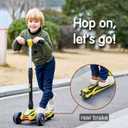 LOL-FUN Toddler Scooter for Kids Ages 3-12 Years Old Boy Girl with 3 Wheel LED Lights, Extra-Wide Childrens Foldable Kick Scooter Kids Ages 3-5 with 4 Adjustable Height and Lean-to-Steer