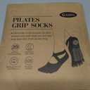 Ozaiic Yoga Socks for Women with Grips, Non-Slip Five Toe Socks for Pilates, Barre, Ballet, Fitness (Black) , size 5.5-11