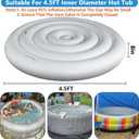 4.5 Ft Inflatable Hot Tub Cover - Energy Saving Lid for Round Hot Tub - Foldable Protective Rain Overflow Cover for Outdoor Inflatable Hot Tubs