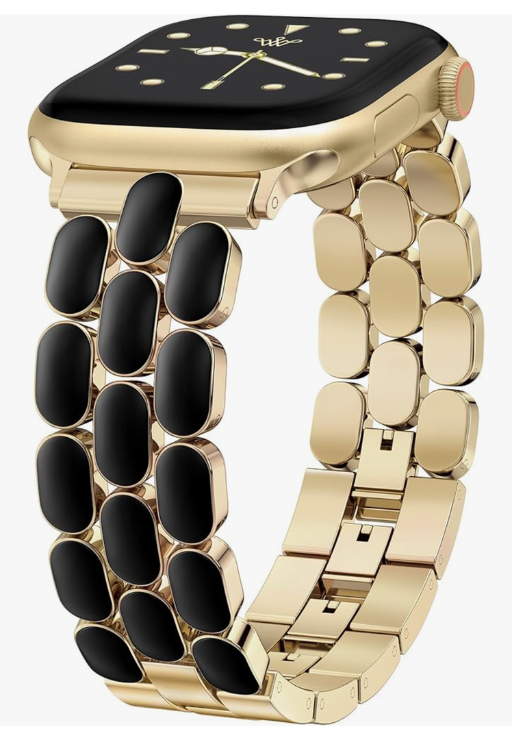 Wearlizer Metal Band Compatible with Apple Watch Bands for Women 40/38/41/42/44/45/46/49mm, Enamel Stainless Steel Strap for iWatch Series 11-1 SE/Ultra