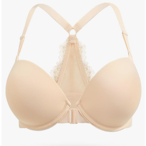 B.tempid Push Up Front Closure Bras for Women Thick Padded Racerback Add 2 Cups Plunge Bra Underwire, Size 34DDD