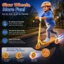 Kids Scooter Ages 3-7 - Three Wheel Preschool Toddler Kick Scooters,Safer Steering,Light Up Wheels, Adjustable Handlebar, Wide Anti-Slip Deck, Birthday for Boys Girls - Blue