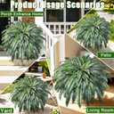 55" Fake Ferns, Set of 2 Artificial Ferns for Outdoors Large, Artificial Boston Ferns with 111 Fronds for Garden Porch Home Spring Decor