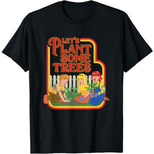 Lets Plant Some Trees Cannabis Humor Marijuana Funny Weed Short Sleeve T-Shirt, L