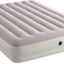 Intex 64177E Dura-Beam Standard Prestige Mid-Rise Air Mattress: Fiber-Tech  Twin Size  Quickfill USB Air Pump (Queen)