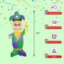 [2026 New] 5FT Huge Clown Inflatable, Mardi Gras Inflatable Decoration Decorations, Build-in LED Lights,Mardi Gras Blow up Outdoor Yard Decorations for Party, Indoor Home Celebration Garden Lawn