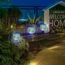 VCUTEKA Solar Lanterns Outdoor Waterproof - Hanging Solar Lights Garden LED Lanterns Mosaic Glass Design for Landscape Patio Yard Garden Pathway Decoration