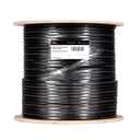 TRUECABLE Cat6 Outdoor Bulk Ethernet Cable with Messenger, Shielded F/UTP, 1000ft, UV Resistant OSP Jacket, Aerial, Black, 23AWG Solid Bare Copper, 550MHz, PoE++ (4PPoE)