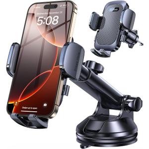 Romuto Phone Holders for Your Car Phone Holder Mount【Super Suction】Cell Phone Mount for Car Accessories for Women Men Windshield/ Vent/ Dash Truck Stand Desk Mount Clamp Holder for iPhone Samsung Camera