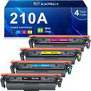 LEMERO UEXPECT Compatible Replacement for HP 210A Toner Cartridge 4 Pack with Chip 210A 210X W2100A W2100X for Color Laserjet Pro MFP 4301fdw 4301fdn Pro 4201dw 4201dn Printer Ink, 4 Pack