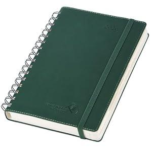 POPRUN 2026 Daily Planner One Page per Day (Medium 6'' x 8.5'') - 12 Months Calendar Appointment Book with Hourly Slots, Inner Pocket, Monthly Tabs, Pen Holder - Forest Green