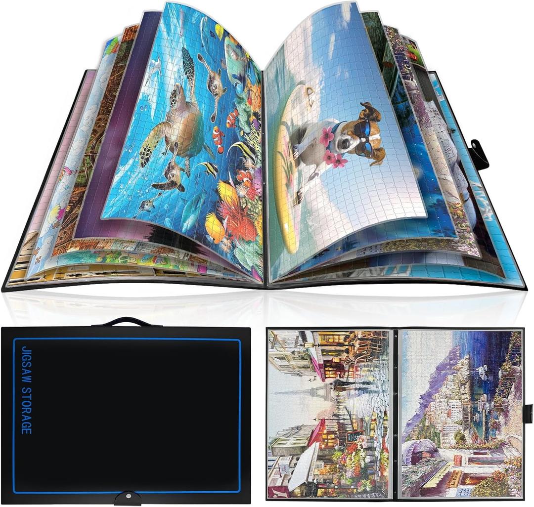 ALL4JIG Large Puzzle Binder Space-Saving Storage Folder for 500-1000 Piece Puzzle Collection, Holds 20 Puzzles, HD Film Pockets, Birthday Gift for Mom & Grandma