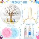 Gender Reveal Fingerprint Tree - Winnie Gender Reveal Keepsake Fingerprint Tree Guest Book for Baby Shower Idea Baby Gender Reveal Party with Watercolor Paint to DIY Meaningful Fingerprint Tree