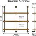 3-Tier Wall Mounted Wine Rack, Industrial Pipe Bar Shelf for Wine Bottle Storage, Industrial Pipe Shelves Shelf Shelving for Home Bar Dining Room Kitchen (47.2" W x 47.2" H)