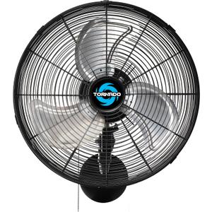 Tornado - 16 Inch Pro Series Oscillating Wall Mount Fan - High Velocity Heavy Duty Metal Wall Mount Fan for Industrial, Commercial, Residential, and Greenhouse Use - UL Safety Listed