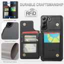 Vinich for Samsung Galaxy S22 Wallet Case with Card Holder, RFID Blocking Credit Slots Kickstand Shockproof Phone Cover Fit for Galaxy S22 6.1" Black