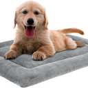 KHONSU PET Dog Bed Mat Crate Pad for Up to 25 lbs Dogs with Reversible Sides for Cold and Hot Seasons, Completely Washable Cushioned Pad 1.1inch Thin Dog Bed, S