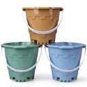 Jumbo Beach Sand Toys Buckets for Kids Adults, Large Castle Bucket Pails Beach Gear Accessories 7" Pails for Sandbox Water Pool Gardening Tool Toy Environmentally ABS Durable Gift Set Bundle Gift