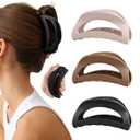 3Pcs Silicone Hair Clips Flexible Claw Clips for Women Cloud Clip Bendable Large Hair Claw Clip