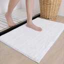 Threshold White Bathroom Rugs, Absorbent, Non Slip, Soft, Washable, Quick Dry, 16x24 inch White Bath Mats for Bathroom, Low-Profile Bath Rug Shower Mat Outside Shower
