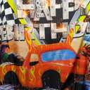 Truck Themed Birthday Party Supplies Backdrop 7Wx5H Monster Boys Kids Happy Birthday Background Photography Jam Burning Flame Car Grave Digger Party Decorations Banner Photo Booth Props