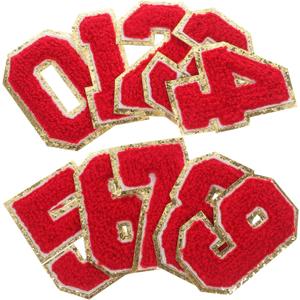 20Pcs Embroidered Number Patches for Clothing Decorative Polyesters Appliques for DIY Hats Bags and Coats Suitable for Sports Casual Wear and Craft Projects