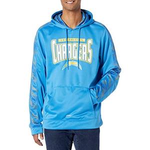 Zubaz NFL Men's Pullover Hoodie With Viper Stripe, M, Blue