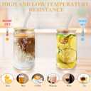 Layhit 3 Pcs Bridesmaid Gifts Bridesmaid Proposal Gifts 16 Oz Cute Can Shaped Drinking Glasses with Bamboo Lids and Glass Straw Iced Coffee Cup Mason Jar Cups for Engagement Wedding Bridal