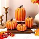 4 Pcs Fall Pumpkin Decor White and Yellow Pumpkins for Decorating Harvest Fake Resin Pumpkins Figurines Table Centerpieces for Halloween Thanksgiving Home Decorations Indoor and Outdoor