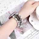 VISOOM Beaded Boho Bracelet Compatible for Apple Watch Band 40mm/38mm/41mm Series 9 8 7 SE Women Fashion Cute Handmade Crystal Beads Stretchy Watch Strap for iWatch Bands Series 6/5/4/3/2/1